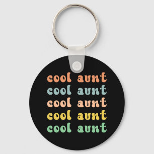 Cool Aunt Modern Retro Cute Gifts for Auntie Key Ring