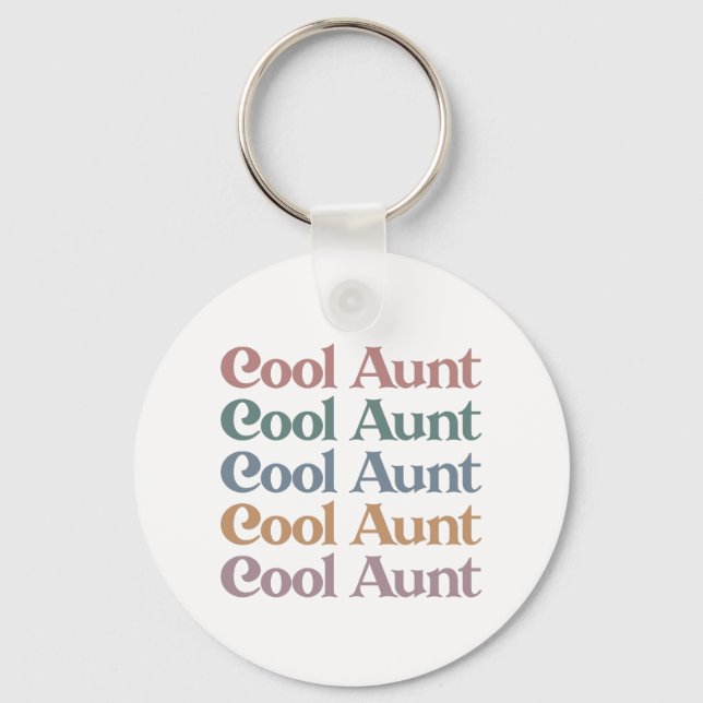 Cool Aunt Retro Cute Gifts for Auntie Key Ring (Front)