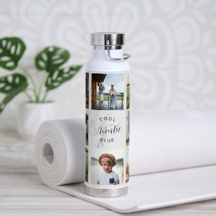 Cool Auntie Club   Modern Photo Collage Water Bottle
