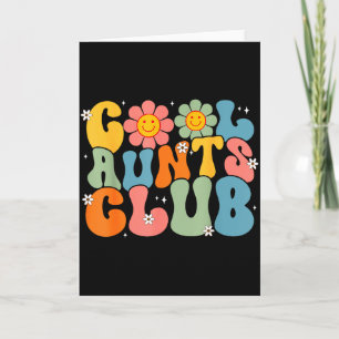 Cool aunts club groovy retro smile aunt auntie card