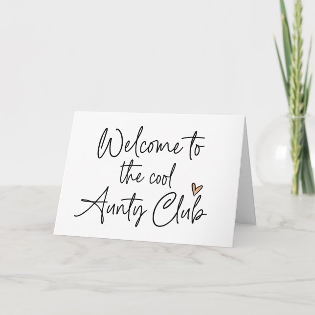 Cool Aunty Club New Baby Pregnancy Announcement (Front)