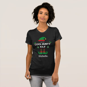 Cool aunty elf family matching christmas name T-Sh T-Shirt
