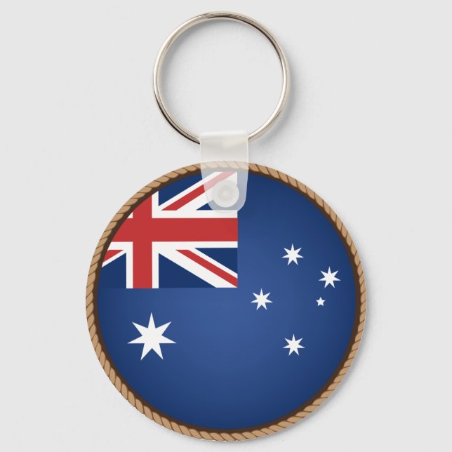 Cool Australia Flag Seal Keychain (Front)