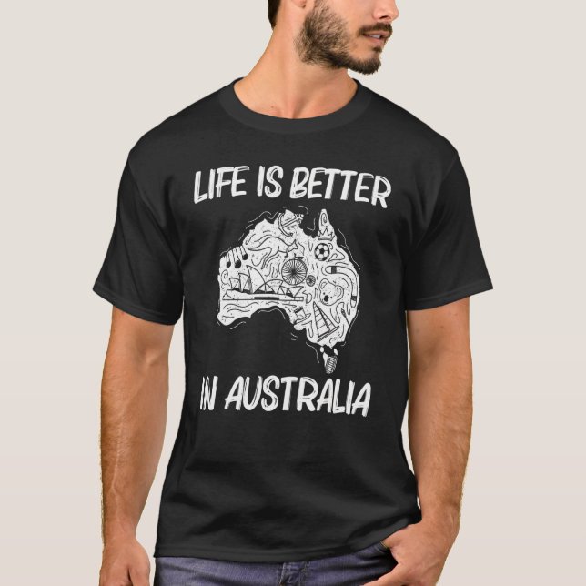 Cool Australia For Men Women Land Down Under Conti T-Shirt (Front)