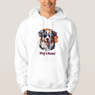 Cool Australian Shepherd With Sunglasses Hoodie
