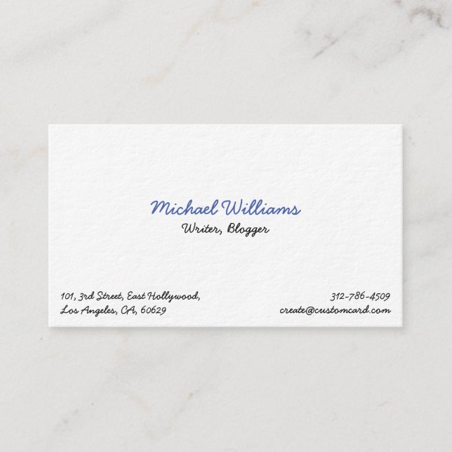 Cool Author Blogger Writer Premium Business Card (Front)