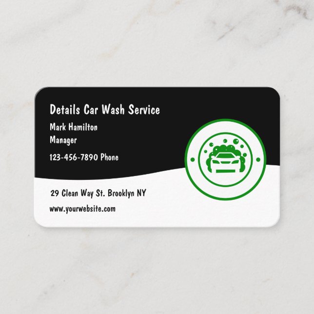 Cool Auto Detailing And Car Wash Business Card (Front)