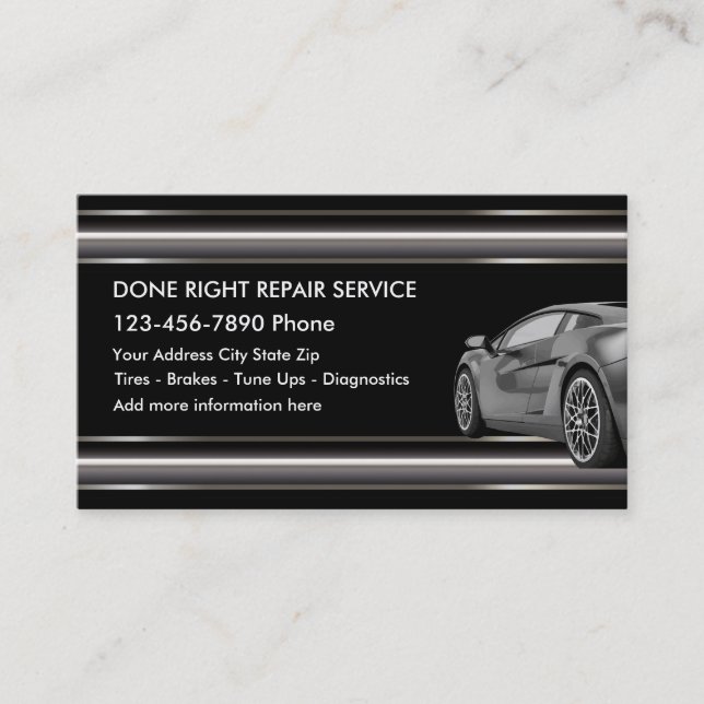 Cool Auto Repair Business Cards (Front)