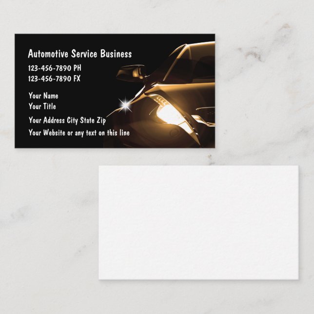 Cool Automotive Business Cards (Front/Back)