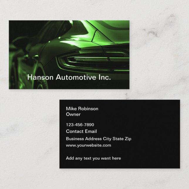 Cool Automotive Business Cards Design (Front/Back)