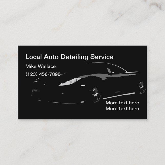 Cool Automotive Car Care Business Cards (Front)