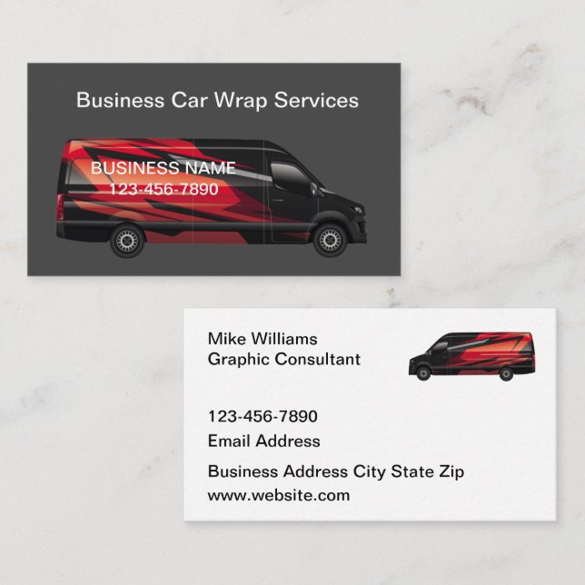 Cool Automotive Car Wrap Services Business Card (Front/Back)