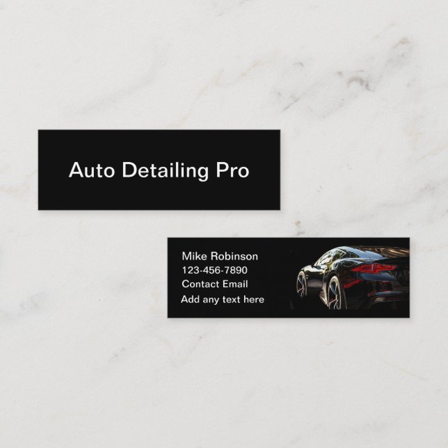 Cool Automotive Detailing Budget Businesscards Mini Business Card (Front/Back)