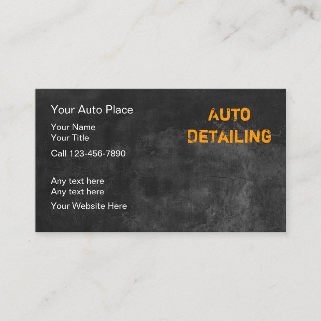 Cool Automotive Detailing Business Cards (Front)