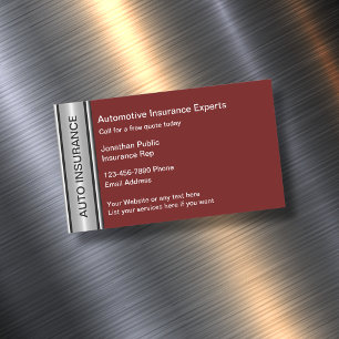 Cool Automotive Insurance Business Card Magnet