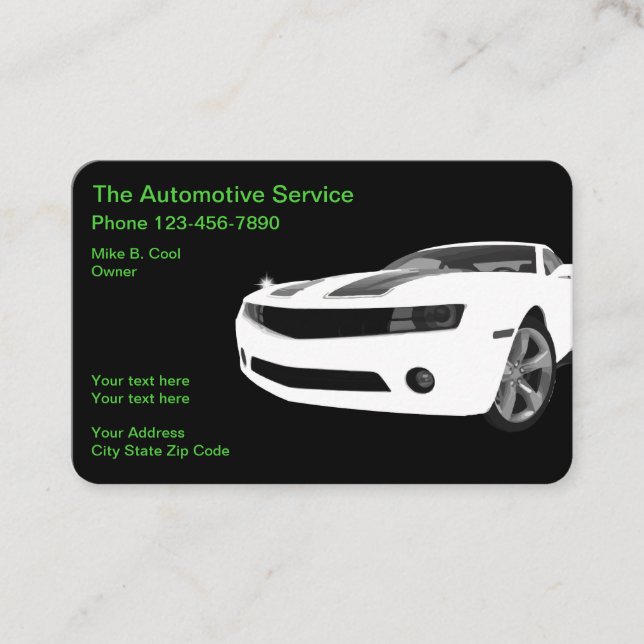 Cool Automotive Services Modern Design Business Card (Front)