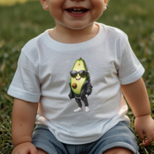 Cool Avocado Cartoon with Sunglasses Funny  Baby T-Shirt