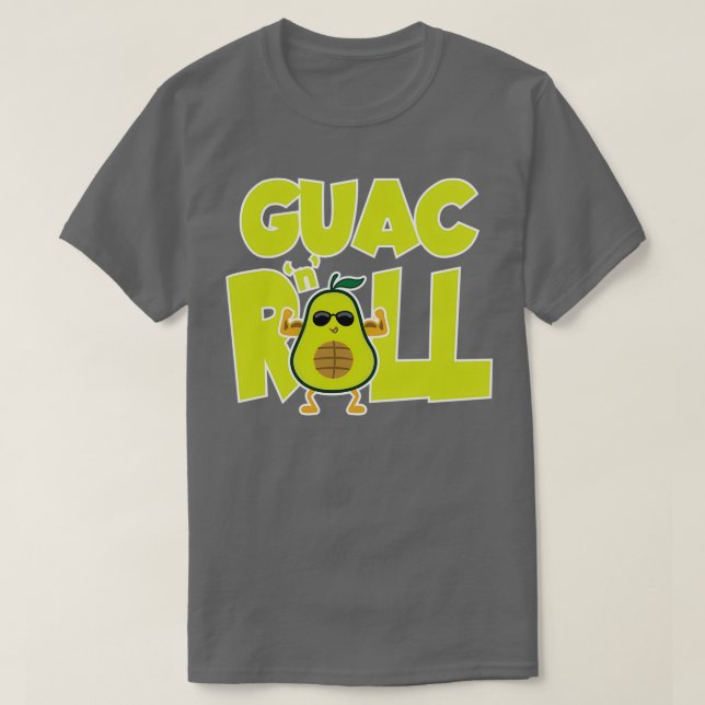 Cool Avocado Rock n Roll 60s Guacamole Healthy Foo T-Shirt (Design Front)