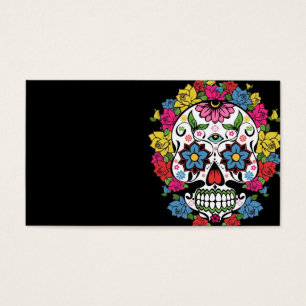 Cool awesome colourful swirls dots flowers skull
