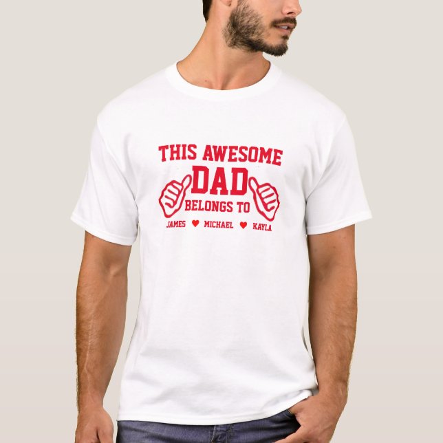 Cool Awesome Dad Tee, Father's Day Gift  T-Shirt (Front)
