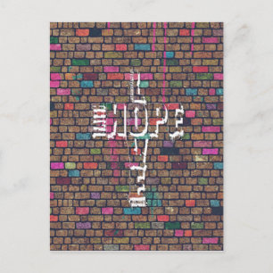 Cool awesome Faith Love Hope graffiti words cross Postcard