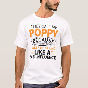Cool Awesome Fathers Day Poppy Grandpa Design T-Shirt