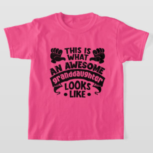 Cool awesome Granddaughter word art T-Shirt