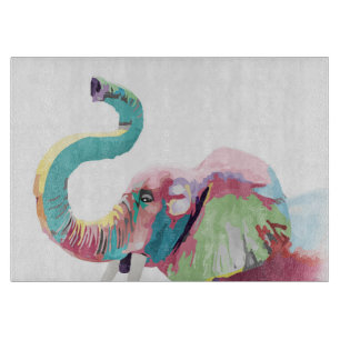 Cool awesome trendy colourful vibrant elephant cutting board