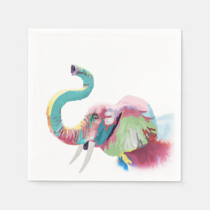 Cool awesome trendy colourful vibrant elephant napkin