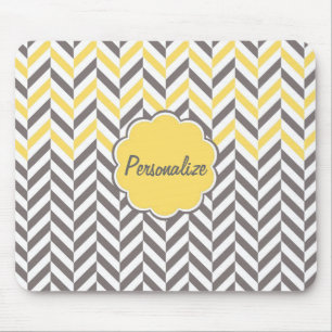 Cool awesome trendy herringbone zigzag pattern mouse mat