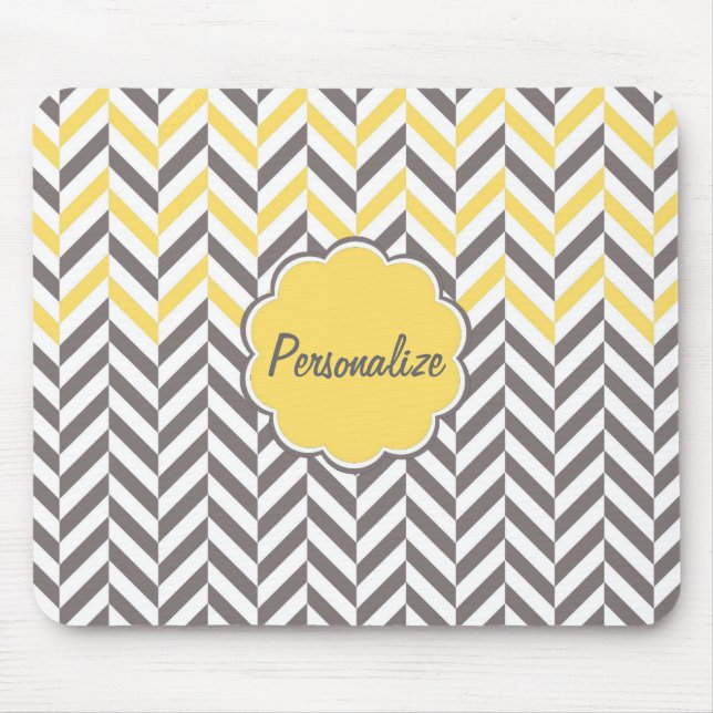 Cool awesome trendy herringbone zigzag pattern mouse mat (Front)