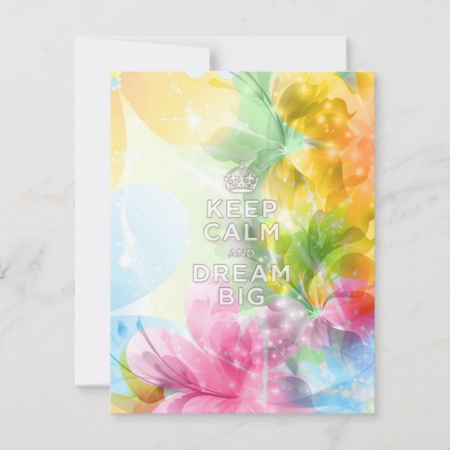 Cool awesome trendy quote "Keep Calm and Dream Big (Front)