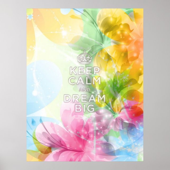 Cool awesome trendy quote "Keep Calm and Dream Big Poster (Front)