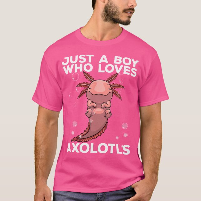 Cool Axolotl Art For Men Boys Mexican Fish Salaman T-Shirt (Front)