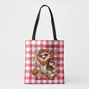 Cool Axolotl First Grade Funny Bruh We Back School Tote Bag