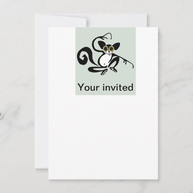 Cool AYE-AYE - Primate - Lemur -Madagascar - Party Invitation (Front)