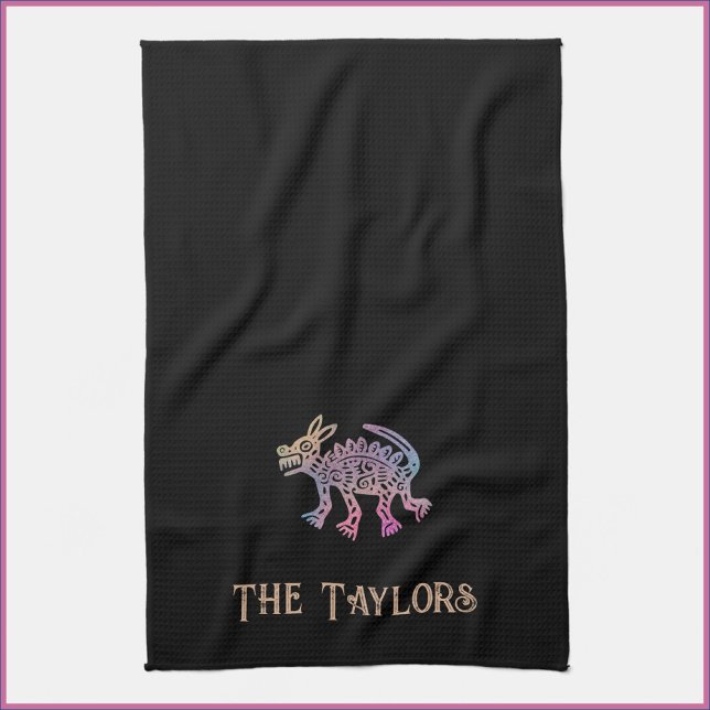 Cool Aztec Design Dog Tea Towel (Creator Uploaded)