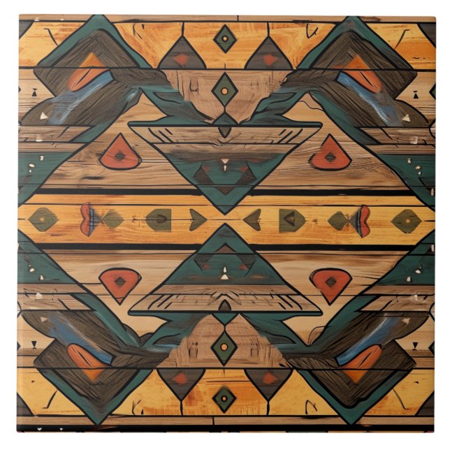 Cool Aztec faux wood  Tile (Front)
