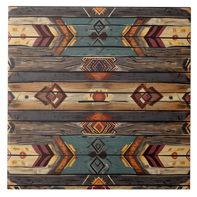 Cool Aztec faux wood Tile (Front)