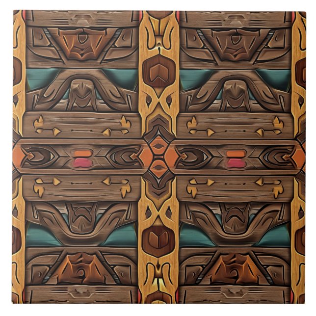 Cool Aztec faux wood  Tile (Front)