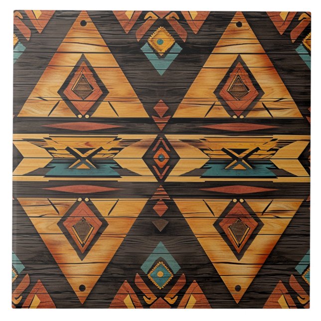Cool Aztec faux wood  Tile (Front)
