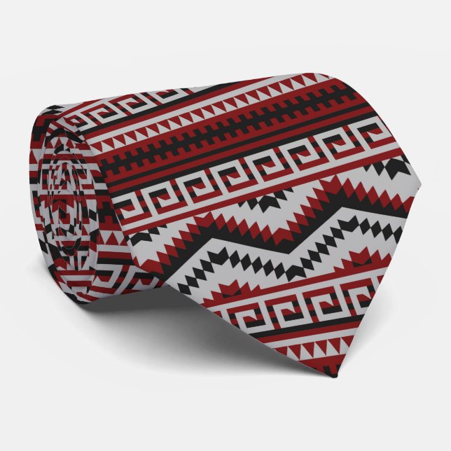 cool aztec tribal pattern neck tie  (Rolled)