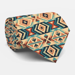 Cool Aztec Western tiled pattern neck tie