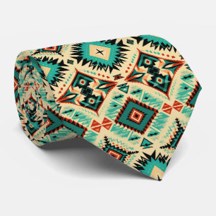 Cool Aztec Western tiled pattern neck tie