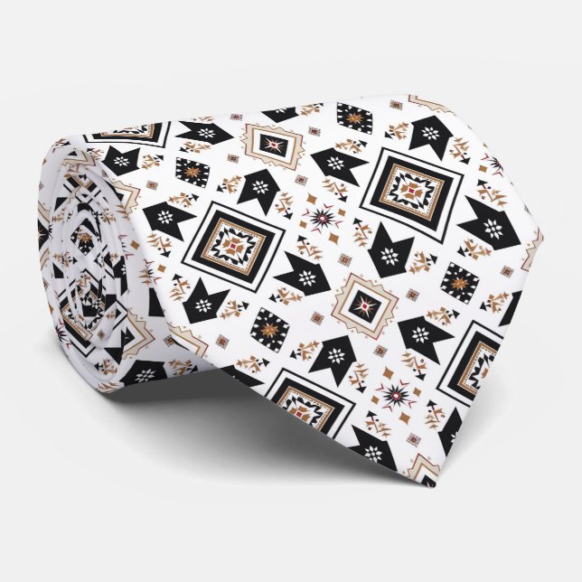 Cool Aztec Western tiled pattern Tie (Rolled)