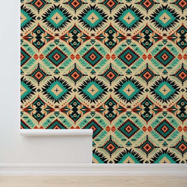 Cool Aztec Western tiled pattern Wallpaper (Application)