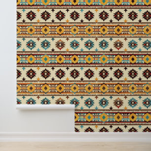 Cool Aztec Western tiled pattern Wallpaper 