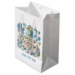 Cool baby boy shower customizable medium gift bag
