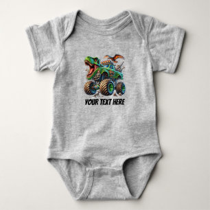 Cool baby boys Monster truck customisable Bodysuit