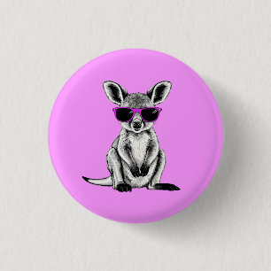 Cool Baby Kangaroo Joey  3 Cm Round Badge